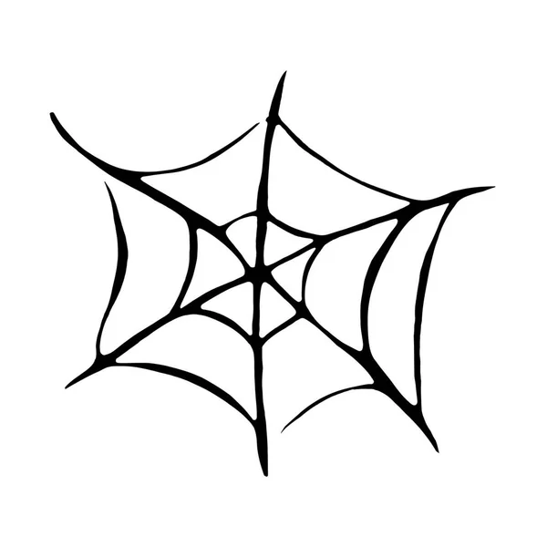 Hand drawn spider web isolated on white background. design element for Halloween — Stock Photo, Image