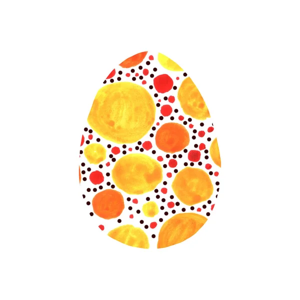 Abstract Multi Color Textured Easter Egg Isolated White Background Hand — 스톡 사진