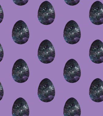 Kusursuz desenler, arka planlar, çok renkli soyut Paskalya yumurtaları. Suluboya dekoratif çizim.