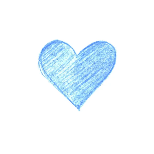 Hand Drawn Colored Pencil Stroke Heart Texture Love Romantic Background — 스톡 사진