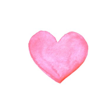 Suluboya büyük kırmızı kalp aşkı. Sevgililer Günü geçmişi ve dokusu. El çizimi.