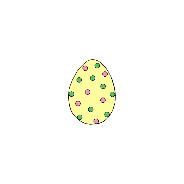 Uovo Pasqua Disegnato Mano Isolato Sfondo Bianco Modello Puntini Linee — Foto Stock