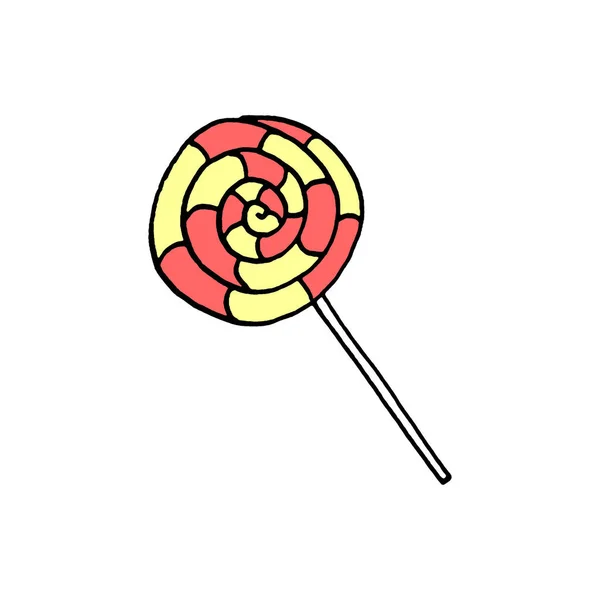 Candy Cane Sweets Lollipop Holidays Doodle Sketch Hand Drawn Simple — Stock Photo, Image