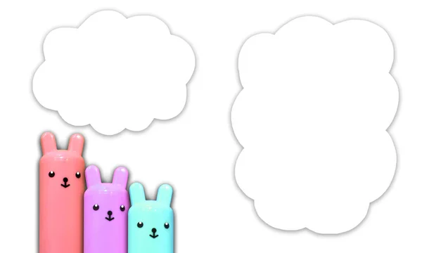 Simple Cute Bright Bunny Soft Pastel Background Template Cute Bright — Stock Photo, Image