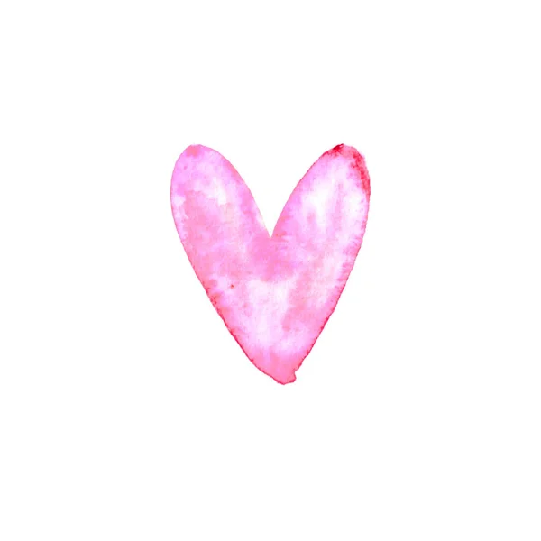 Акварель Велика Рожева Любов Серця День Святого Валентина Фон Текстура — стокове фото