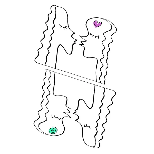 노골적 연결되어 재미있는 예입니다 포스터나 카드인 티셔츠 결혼식 발렌틴 — 스톡 벡터