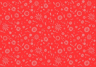 Virüs, Coronavirus. Arkaplan, kalıp, dış hatları moleküller ve hücre virüslü bakteri enfeksiyonu olan çerçeve. Basit karalama simgeleri. Mikrobiyoloji.