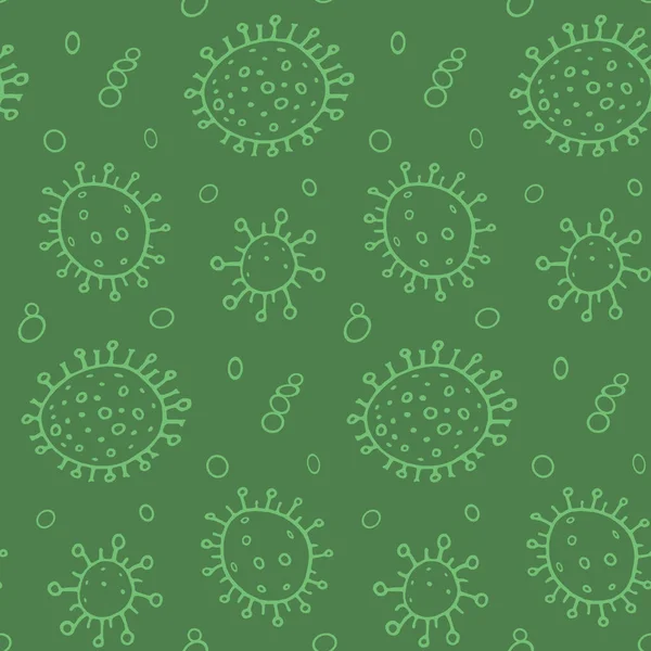 Illustrazione Senza Soluzione Continuità Del Vettore Del Virus Del Batterio — Vettoriale Stock