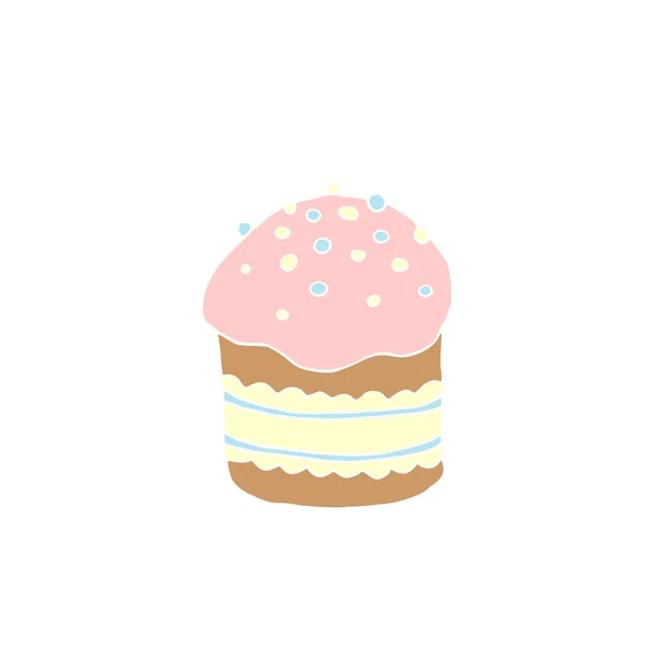 Color Pastel Pascua Pan Dulce Paska Ilustración Vector Dibujado Mano — Archivo Imágenes Vectoriales