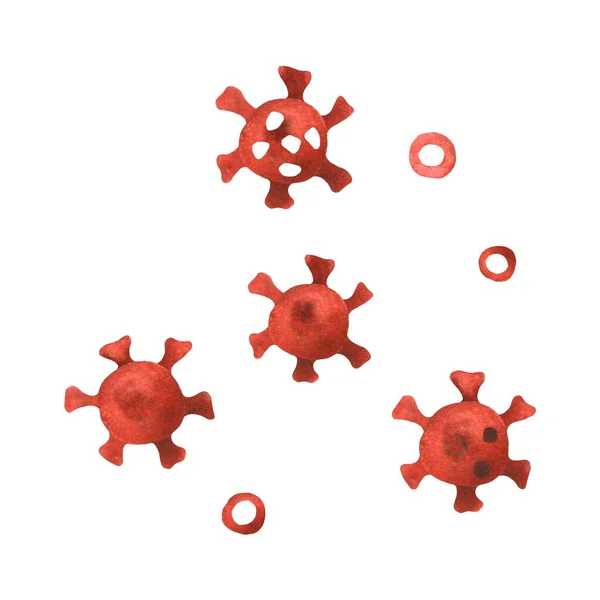 Ikon Virus Logo Infeksi Bakteri Molecule Coronavirus Flu Gambar Tangan — Stok Foto