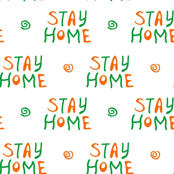 Stay Home Stay Safe Hand Vector Lettering Theme Quarantine Self — Stock Vector