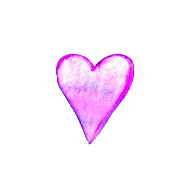 Акварель Большая Розовая Любовь Сердца День Святого Валентина Фон Текстура — стоковое фото