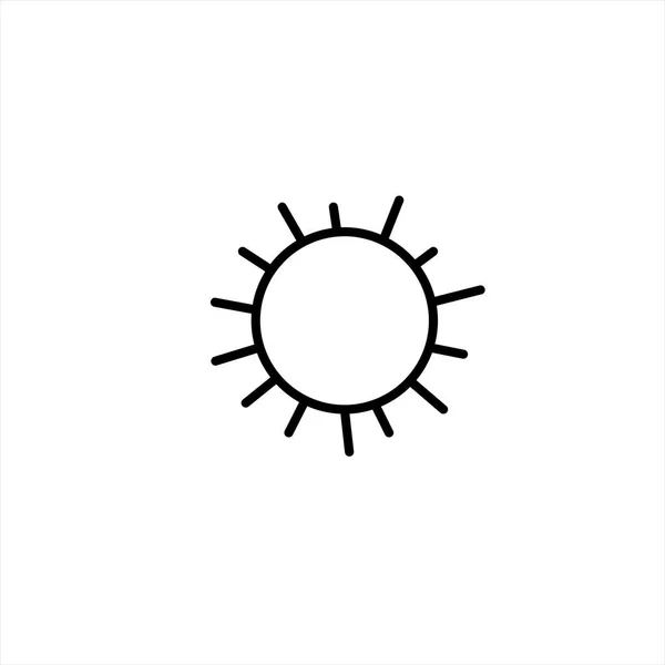 Zon Icoon Symbool Van Zonnig Weer Vector Hand Getekend Illustratie — Stockvector