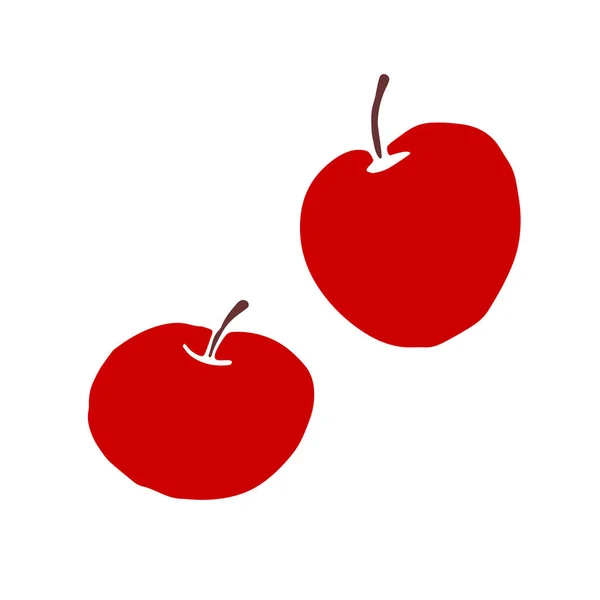 Simple Icône Pomme Rouge Couleur Plate Isolée Sur Fond Blanc — Image vectorielle