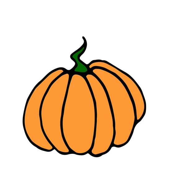 Jednoduchá Plochá Barva Dýně Ikona Izolované Bílém Pozadí Symbol Podzim — Stockový vektor