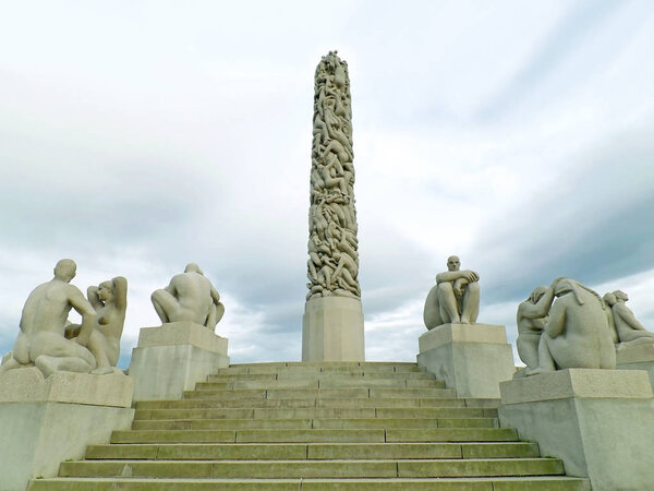 The Monolith, Vigeland Installation inside Frogner Park, Oslo, Norway, Scandinavia, Europe