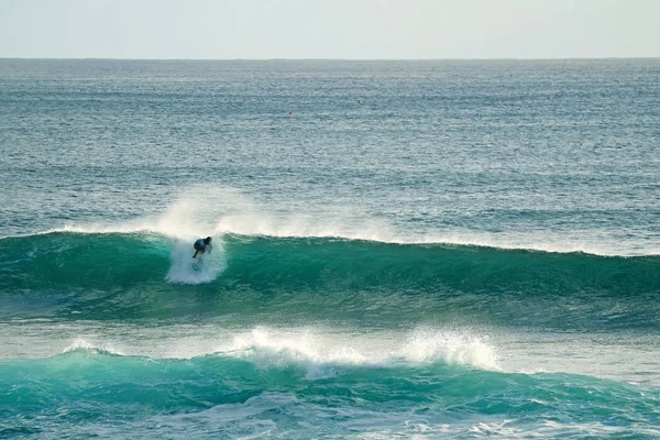 南美洲 伊斯特岛 Hanga Roa 冲浪手在太平洋的巨浪中驰骋 — 图库照片
