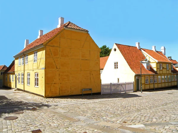 Красочные Исторические Датские Здания Roskilde Town Denmark Scandinavia — стоковое фото