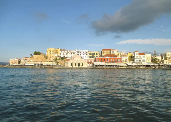 Beeindruckende Chania Altstadt Und Der Historische Venezianische Hafen Betoninsel Griechenland — Stockfoto