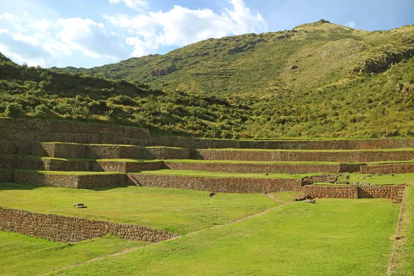 Terrazas Agrícolas Del Sitio Arqueológico Tipon 400 Metros Sobre Nivel — Foto de Stock