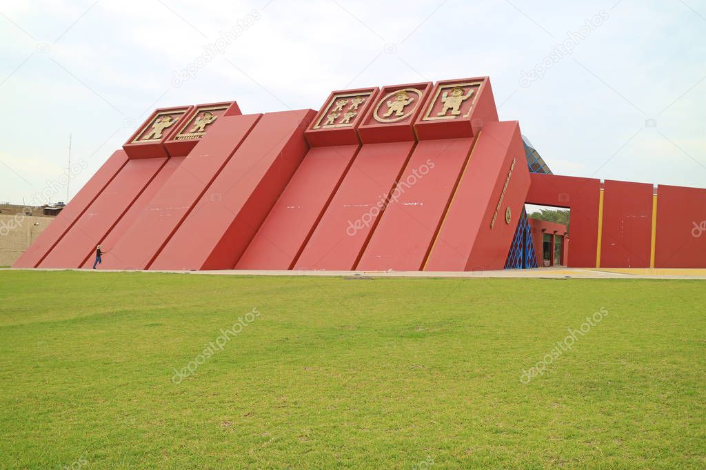 Incredible Royal Tombs of Sipan Museum with Its Stunning Exterior, Lambayeque, Chiclayo, Peru