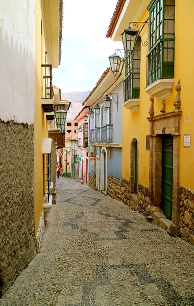 Calle Jaén Calle Estrecha Artística Con Varios Edificios Históricos Paz — Foto de Stock
