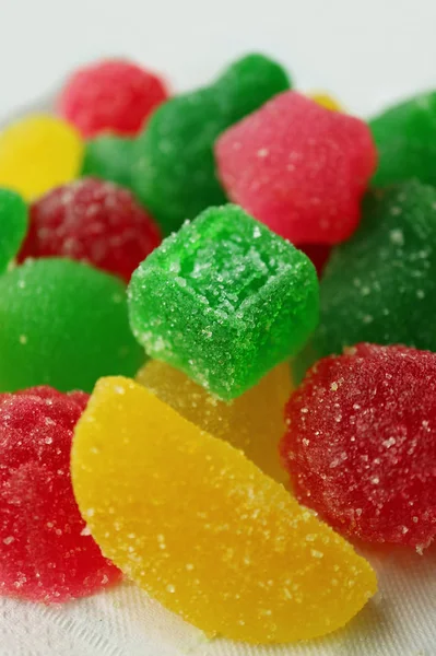 Vertikales Bild Von Fruchtigem Geschmack Zucker Beschichtete Gelee Weiche Bonbons — Stockfoto