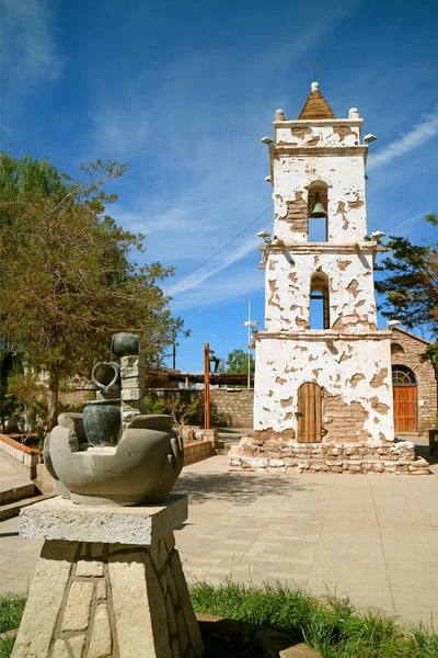 Historic Bell Tower Saint Lucas Church Iglesia San Lucas Toconao — стокове фото