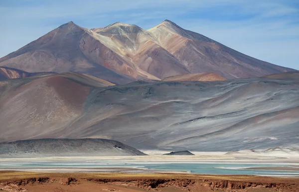 Der Malerische Cerro Medano Mit Salar Talar Salzsee Vordergrund Atacama — Stockfoto