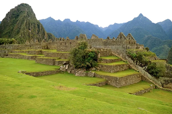 Pozůstatky Antických Staveb Machu Picchu Citadela Inca Úbočí Hory Cusco — Stock fotografie