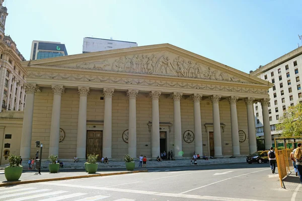 Потрясающие Двенадцать Неоклассических Колонн Кафедрального Собора Буэнос Айреса Аргентина — стоковое фото
