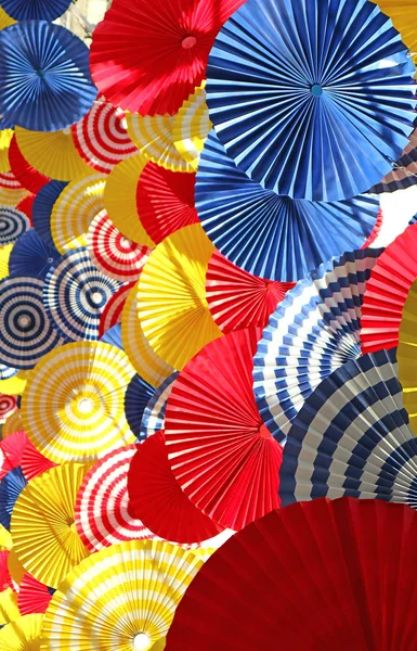 Vertical Image Colorful Pleated Paper Decoration Background Banner — Stock Photo, Image