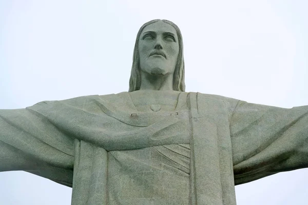 Cristo Redentore Soapstone Statua Gesù Cristo Sul Monte Corcovado Rio — Foto Stock