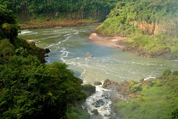 Crucero Por Río Iguazú Para Actividades Aventura Lado Argentino Cataratas — Foto de Stock