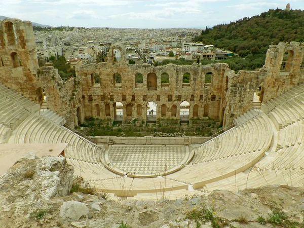 Heródes Atticus Színház Odeon Maradványai Athén Görögország — Stock Fotó