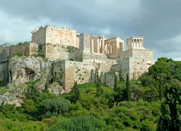 Hihetetlen Kilátás Athéni Akropoliszra Areopagus Dombról Athén Görögország — Stock Fotó