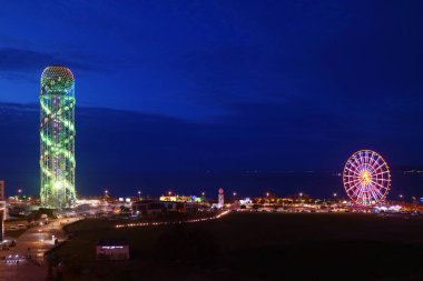 Karadeniz kıyısındaki Batumi Panoramik Şehir Manzarası, Miracle Park, Batumi, Georgia