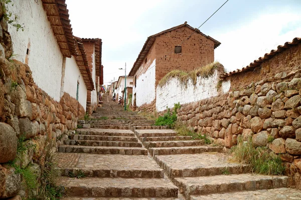Stone Steps Hilltop Inca Town Plaza Chinchero Cuzco — Stock Photo, Image