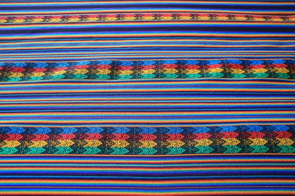Patrón Rayas Color Vibrante Tela Peruana Para Textura Fondo Bandera —  Fotos de Stock