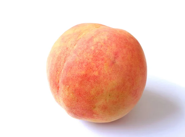 Closed Fresh Ripe Peach Isolated White Background — Stock Photo, Image