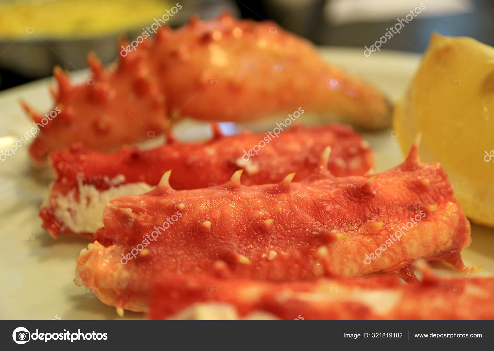 Kapalı Ağızlı Kral Yengeç Bacağı Nın Eti Ushuaia Nın Meşhur Stok