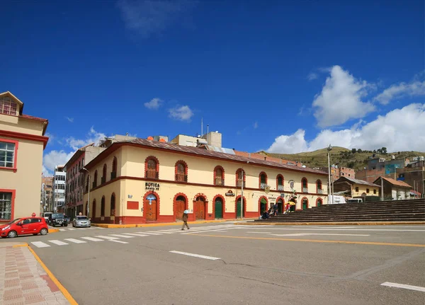 Plaza Armas Krásné Hlavní Náměstí Slunečný Den Puno Peru Jižní — Stock fotografie