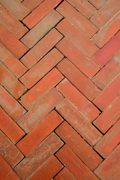 Immagine Verticale Del Modello Geometrico Del Percorso Mattoni Terracotta Ayutthaya — Foto Stock