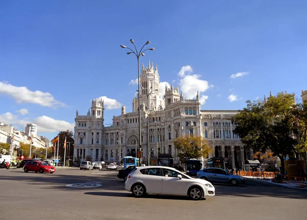 Madrid City Hall Cybele Palace Uitstekend Gebouw Het Cibeles Plein — Stockfoto