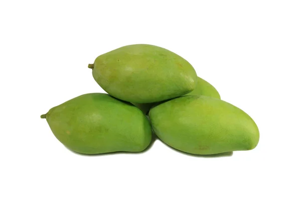 Haufen Lebendiger Grüner Farbe Süß Und Sauer Junge Thailändische Mangos — Stockfoto