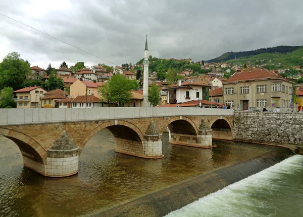 Seher Cehajina Bridge Miljacka River Sarajevo Bosnia Herzegovina — Stock Photo, Image