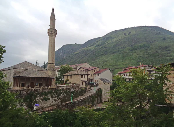 Koski Mehmed Pasja Moskee Minaret Historische Stad Mostar Bosnië Herzegovina — Stockfoto