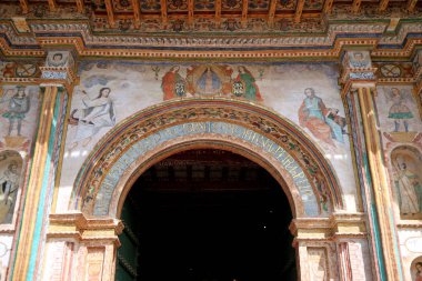 San Pedro Apostol de Andahuaylillas Kilisesi 'nin muhteşem Fresco' su, Amerika 'nın Sistine Şapeli, Andahuaylillas, Cusco, Peru