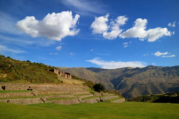 Sitio Arqueológico Tipon Increíbles Restos Terrazas Agrícolas Del Inca Valle —  Fotos de Stock