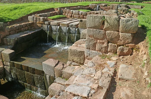 Amazing Remains Inca Fountain Tipon Archaeological Site Sacred Valley Cuzco — 스톡 사진